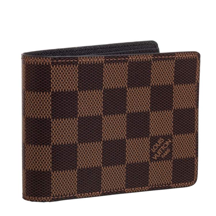 Pre Owned Louis Vuitton Damier Ebene Canvas Multiple Bifold Wallet