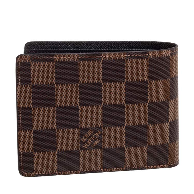 Pre Owned Louis Vuitton Damier Ebene Canvas Multiple Bifold Wallet