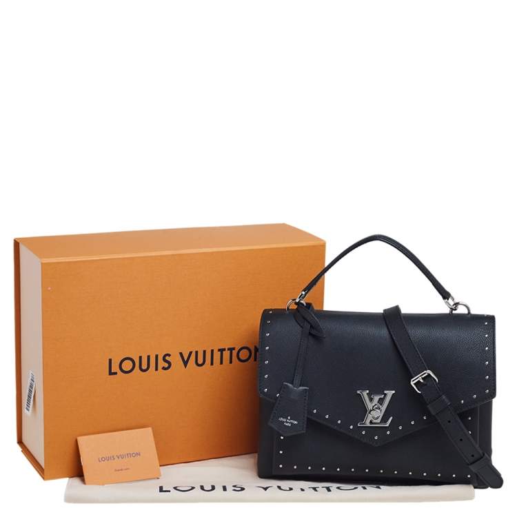 Pre Owned Louis Vuitton Black Leather Mylockme Studded Bag