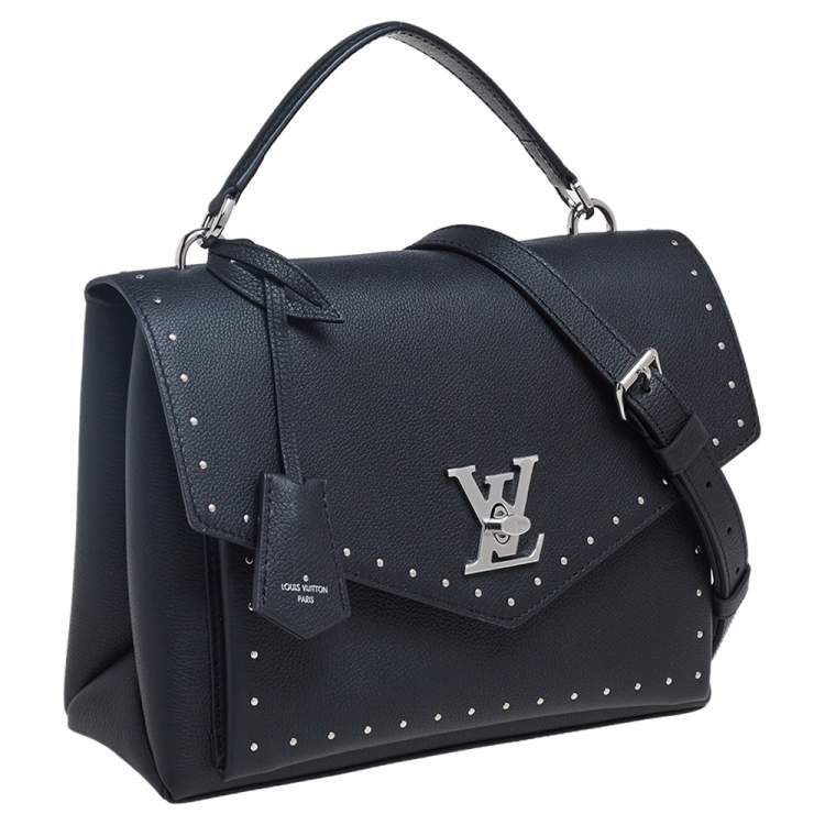 Pre Owned Louis Vuitton Black Leather Mylockme Studded Bag