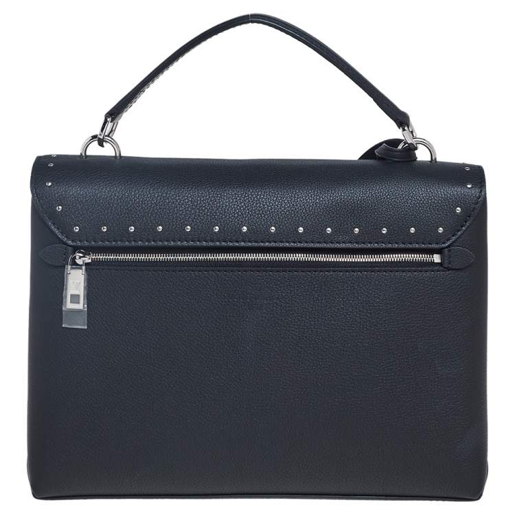 Pre Owned Louis Vuitton Black Leather Mylockme Studded Bag