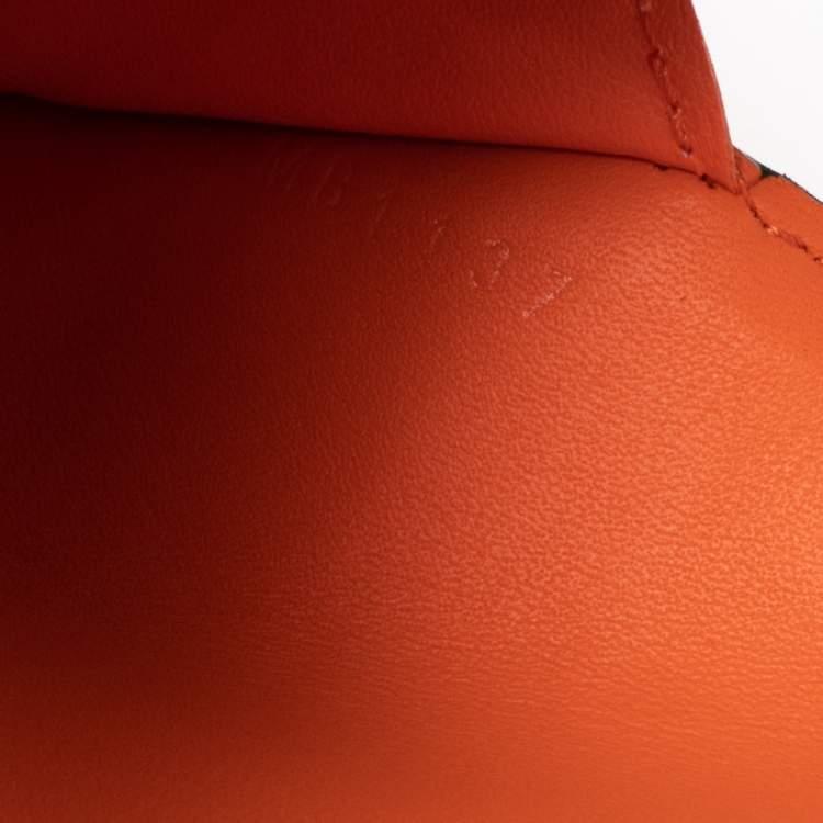 Pre Owned Louis Vuitton Orange Damier Leather Brazza Wallet