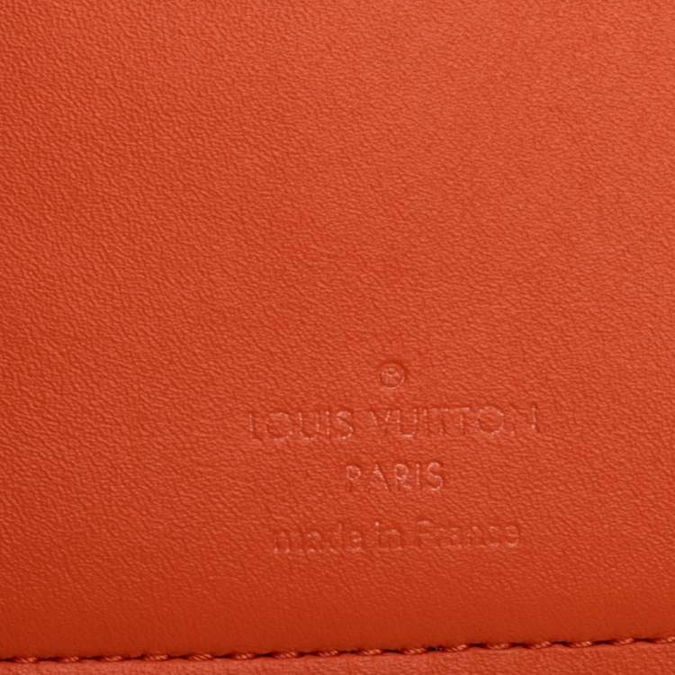 Pre Owned Louis Vuitton Orange Damier Leather Brazza Wallet