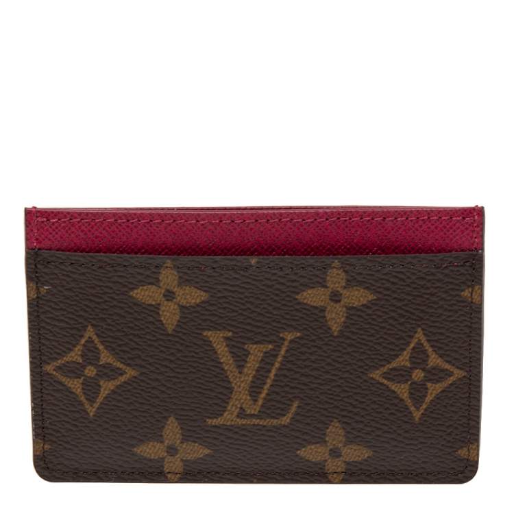 Louis Vuitton Card Holder Monogram Fuchsia in Toile Canvas - US