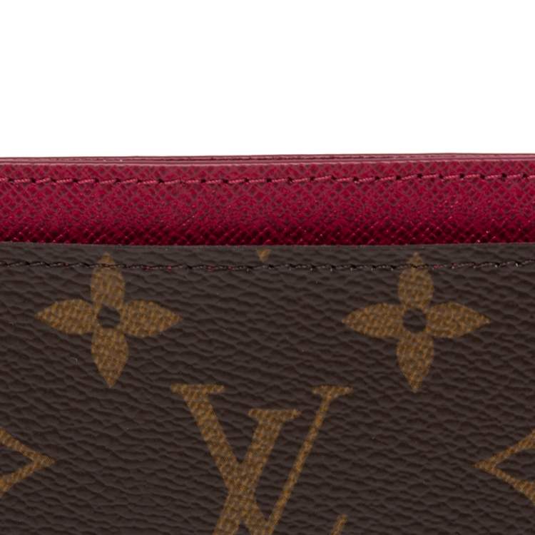 Pre Owned Louis Vuitton Fuchsia Monogram Canvas Card Holder