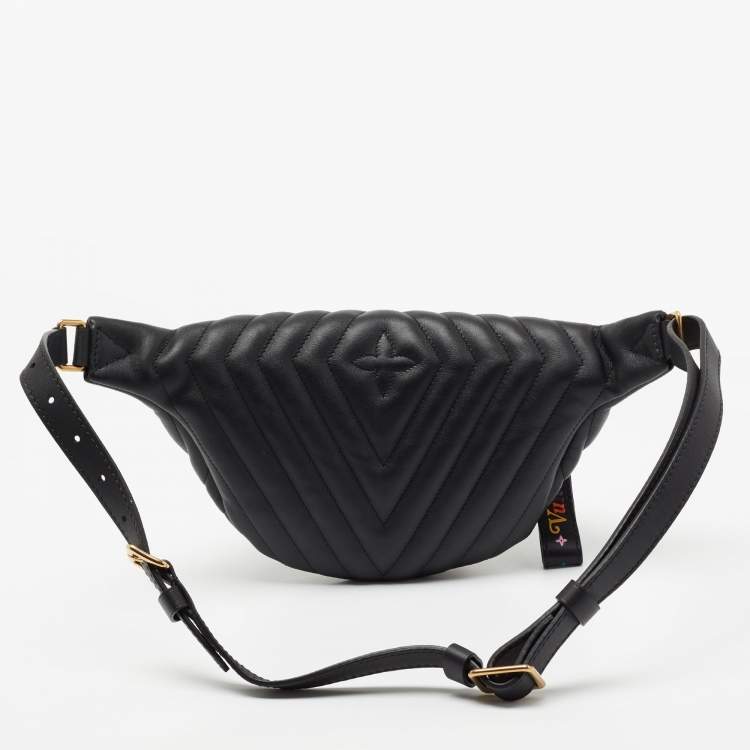 Pre Owned Louis Vuitton Black Leather New Wave Belt Bag