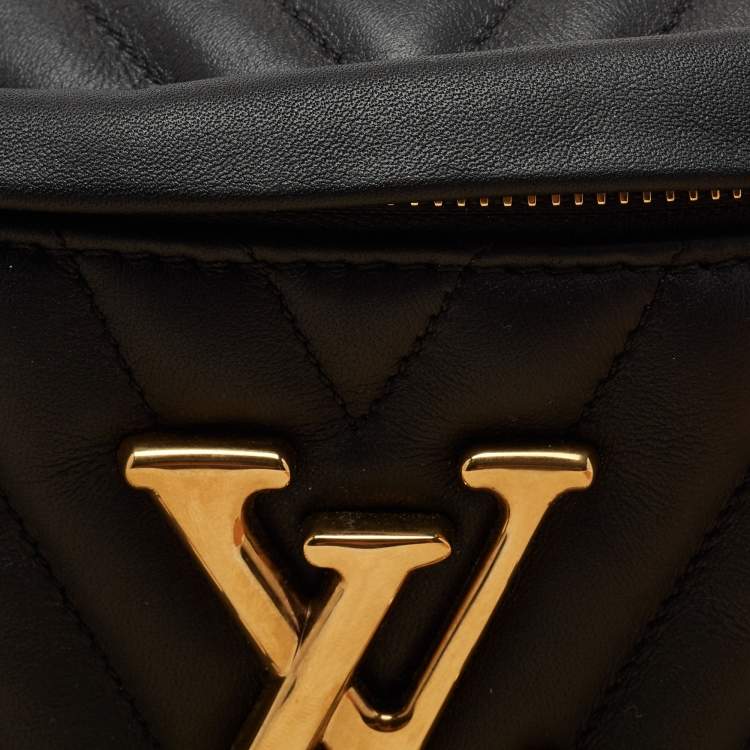 Pre Owned Louis Vuitton Black Leather New Wave Belt Bag