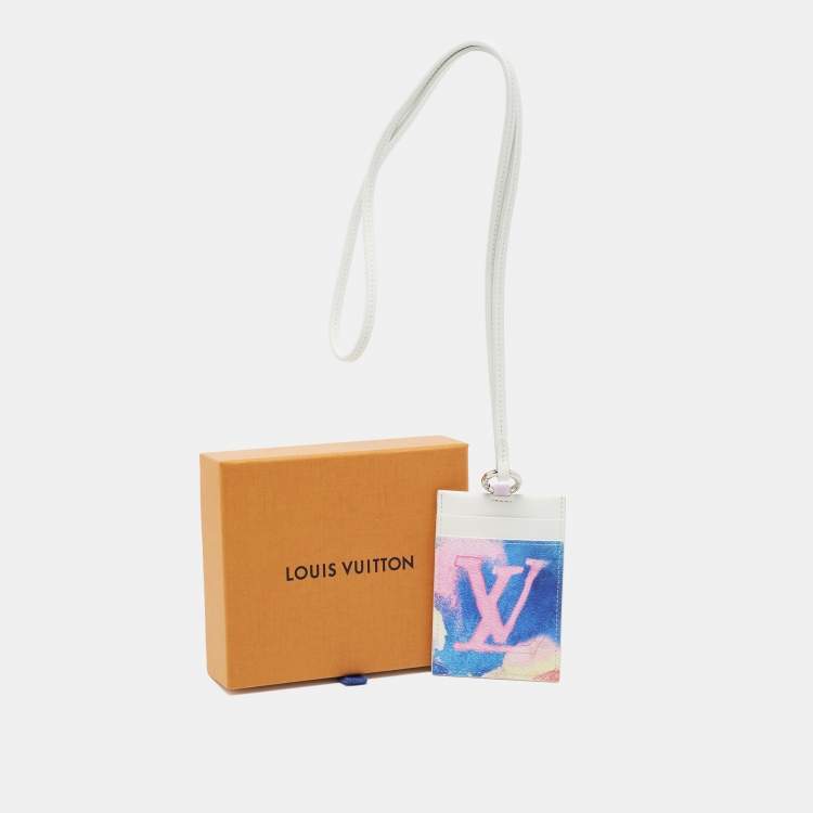 Pre Owned Louis Vuitton Multicolor Monogram Watercolor Canvas Card Holder On Strap