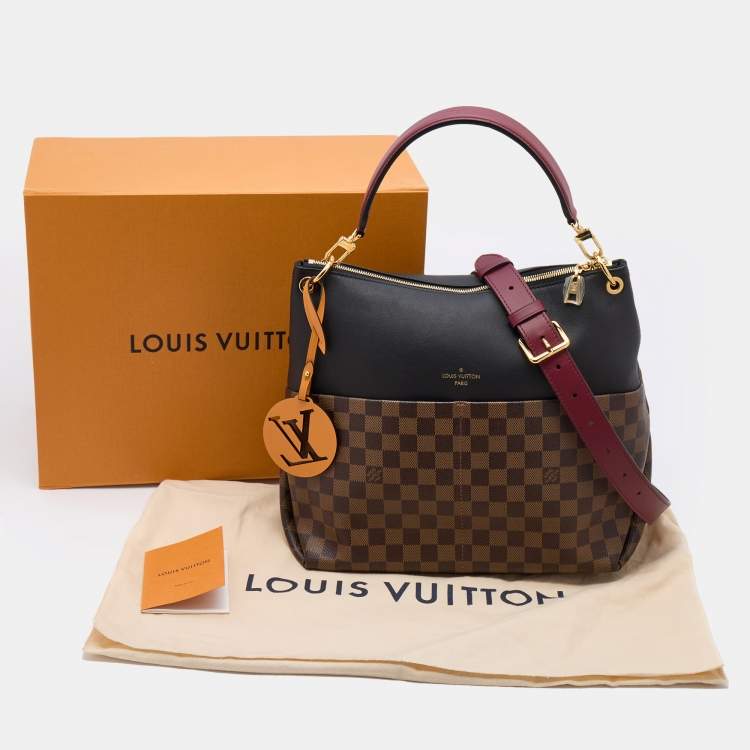 Pre Owned Louis Vuitton Black Damier Ebene Canvas and Leather Maida Hobo