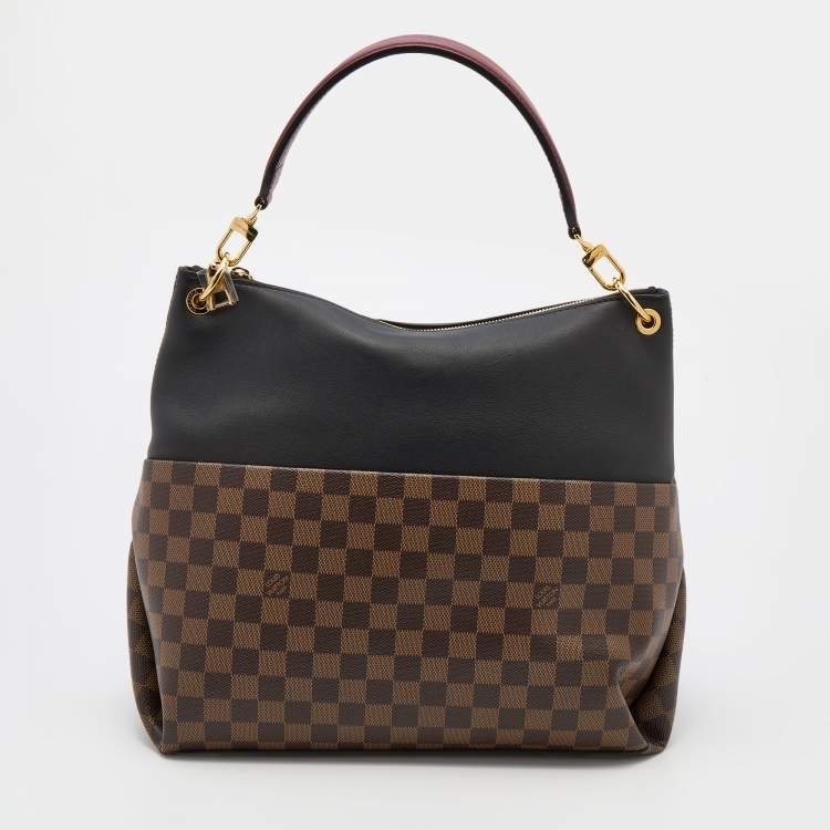 Pre Owned Louis Vuitton Black Damier Ebene Canvas and Leather Maida Hobo