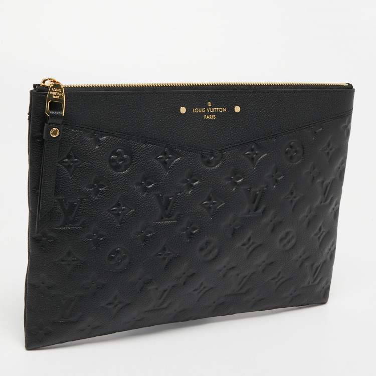 Pre Owned Louis Vuitton Black Monogram Empreinte Leather Daily Pouch