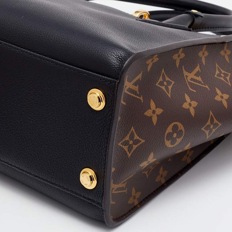 Pre Owned Louis Vuitton Black Monogram Canvas and Leather On My Side MM Bag 