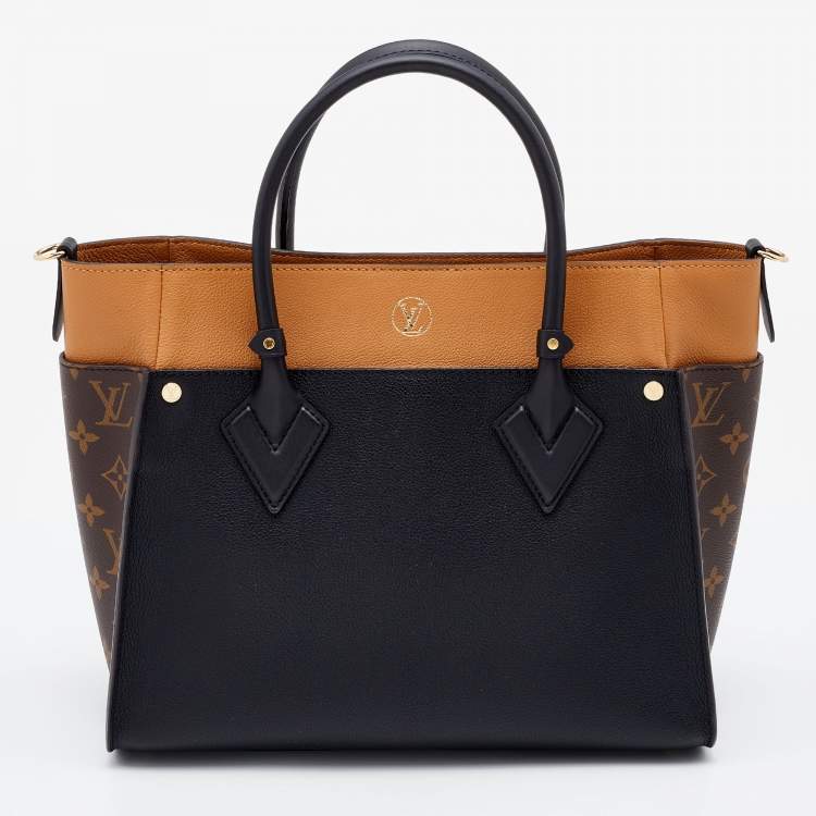 Pre Owned Louis Vuitton Black Monogram Canvas and Leather On My Side MM Bag 