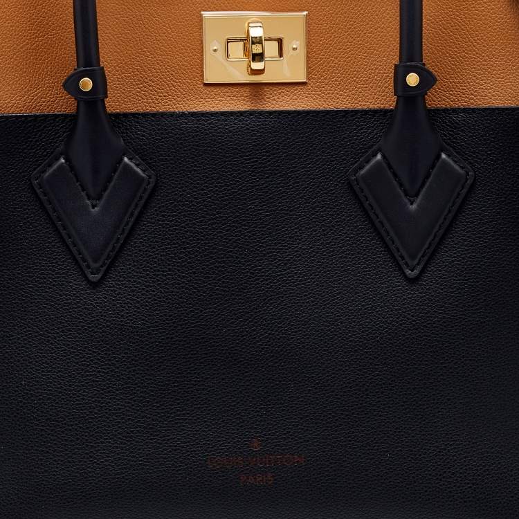 Pre Owned Louis Vuitton Black Monogram Canvas and Leather On My Side MM Bag 