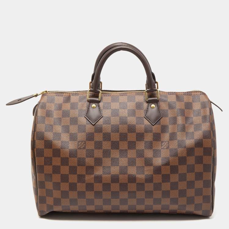 Pre Owned Louis Vuitton Damier Ebene Canvas Speedy 35 Bag
