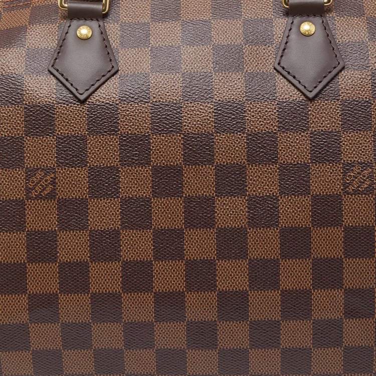 Pre Owned Louis Vuitton Damier Ebene Canvas Speedy 35 Bag