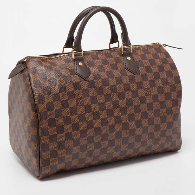 Pre Owned Louis Vuitton Damier Ebene Canvas Speedy 35 Bag