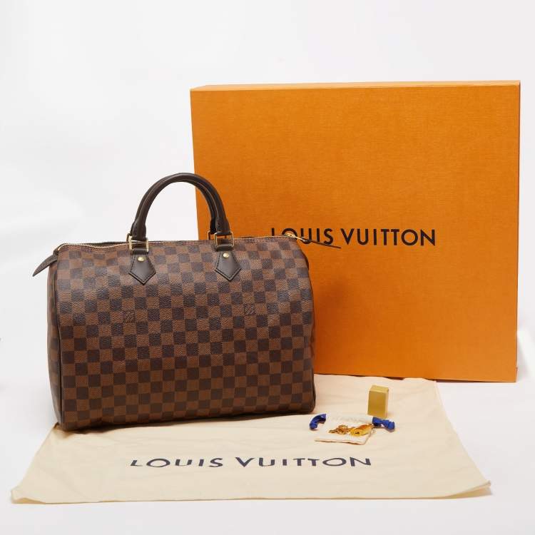 Pre Owned Louis Vuitton Damier Ebene Canvas Speedy 35 Bag