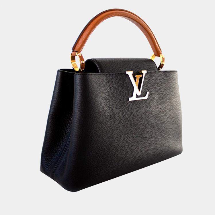 Louis Vuitton Black Taurillon Leather Capucines MM Top Handle Bag Louis  Vuitton
