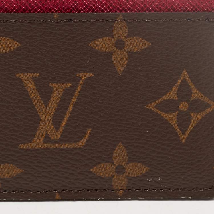 Pre Owned Louis Vuitton Fuchsia Monogram Canvas Card Holder