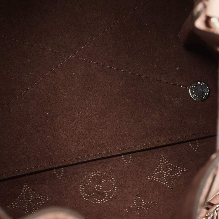 Pre Owned Louis Vuitton Magnolia Monogram Mahina Leather Bella Bucket Bag