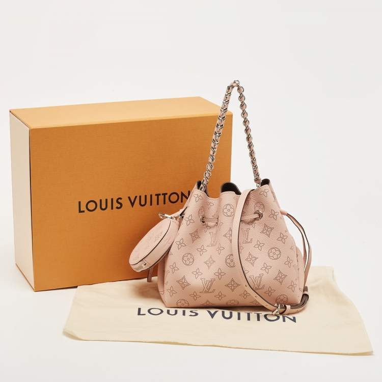 Pre Owned Louis Vuitton Magnolia Monogram Mahina Leather Bella Bucket Bag