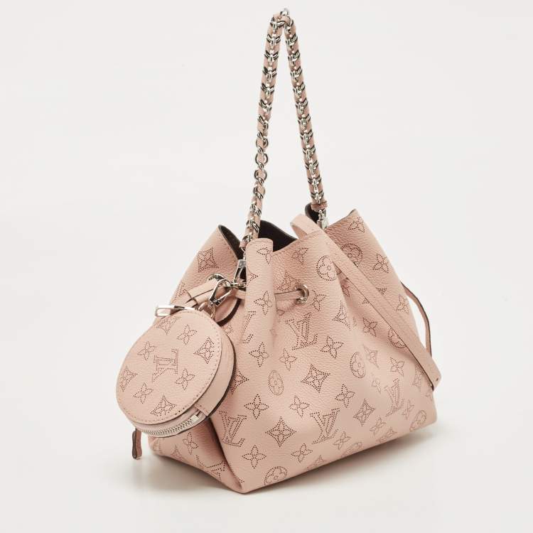 Pre Owned Louis Vuitton Magnolia Monogram Mahina Leather Bella Bucket Bag