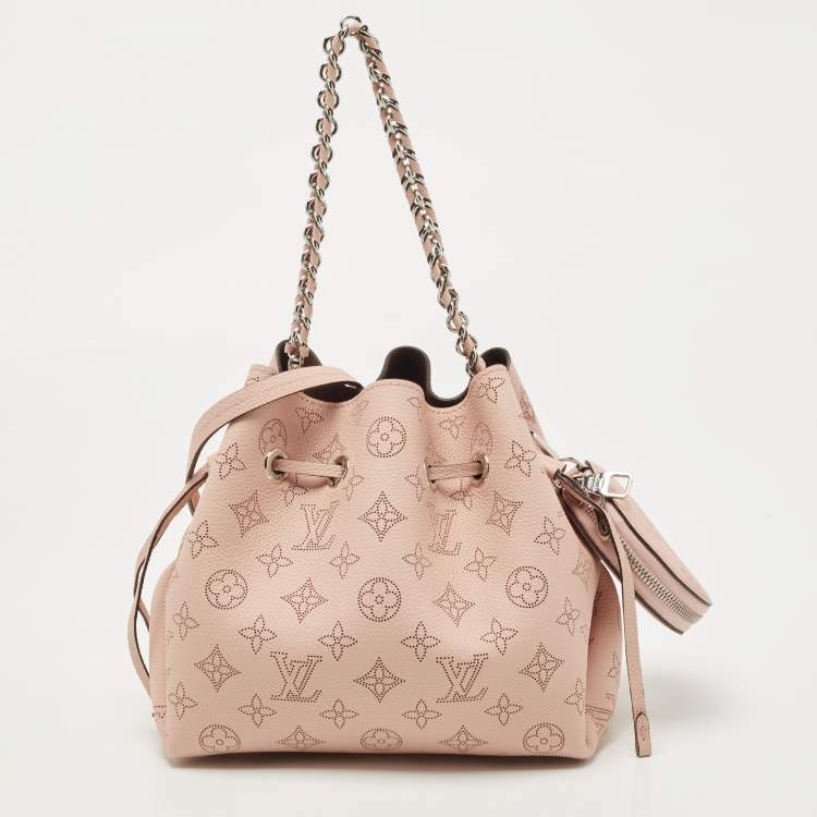 Pre Owned Louis Vuitton Magnolia Monogram Mahina Leather Bella Bucket Bag
