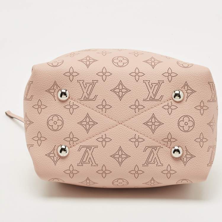 Pre Owned Louis Vuitton Magnolia Monogram Mahina Leather Bella Bucket Bag
