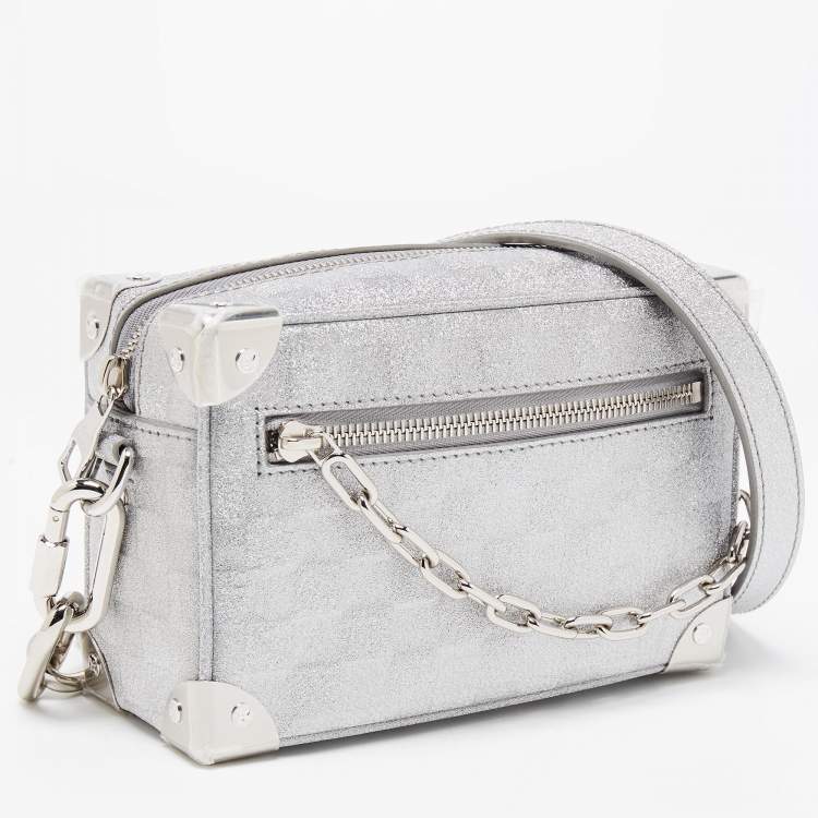Pre Owned Louis Vuitton Silver Damier Glitter Mini Soft Trunk Bag