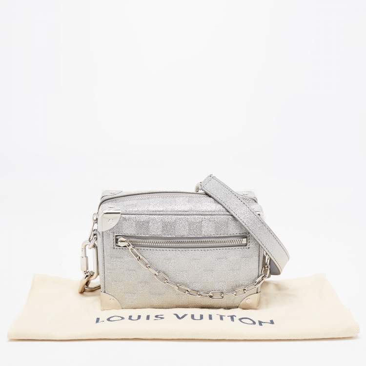 Pre Owned Louis Vuitton Silver Damier Glitter Mini Soft Trunk Bag
