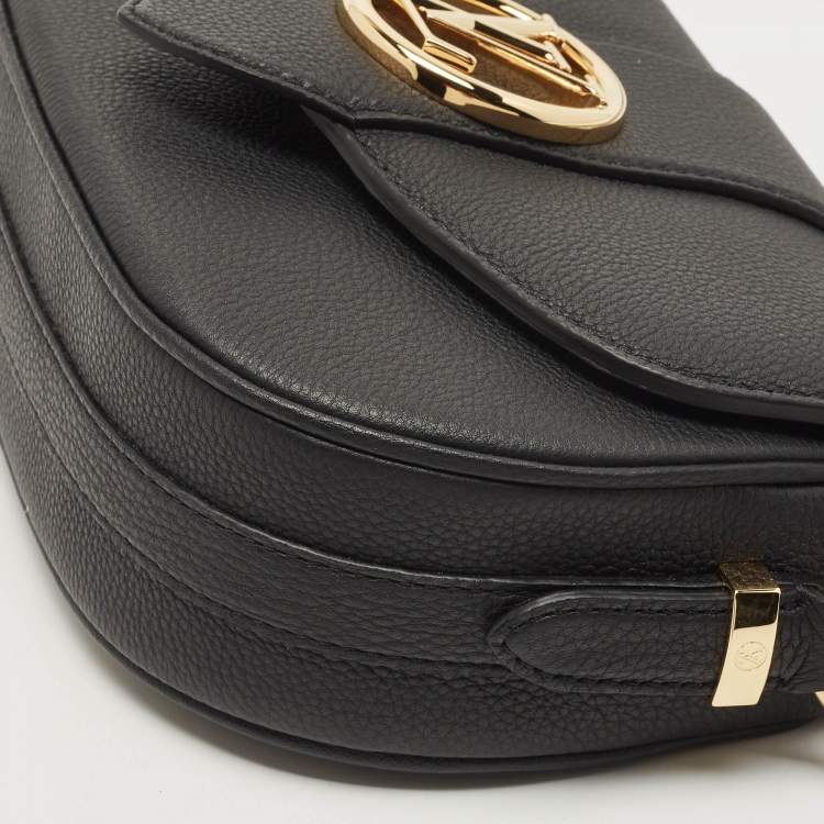 Pre Owned Louis Vuitton Black Leather Pont 9 Soft MM Bag