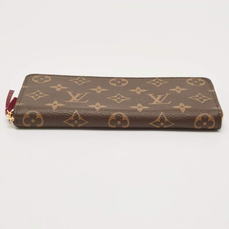 Pre Owned Louis Vuitton Fuchsia Monogram Canvas Clemence Wallet
