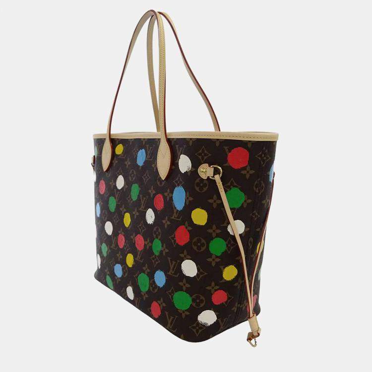 Louis Vuitton x Yayoi Kusama Brown Monogram 3D Painted Dots Canvas Neverfull mm Tote Bag