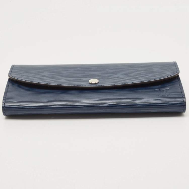 Pre Owned Louis Vuitton Blue Marine Epi Leather Emilie Wallet