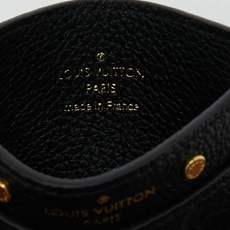Pre Owned Louis Vuitton Black Monogram Empreinte Leather Card Holder