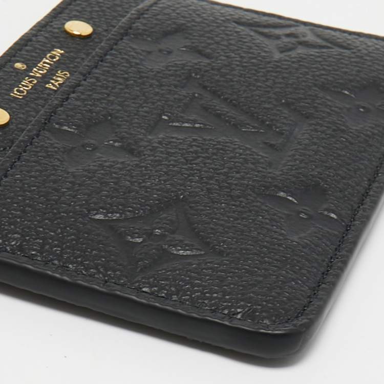Pre Owned Louis Vuitton Black Monogram Empreinte Leather Card Holder