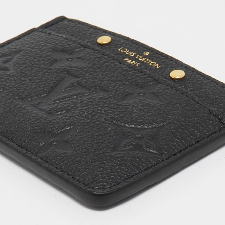Pre Owned Louis Vuitton Black Monogram Empreinte Leather Card Holder