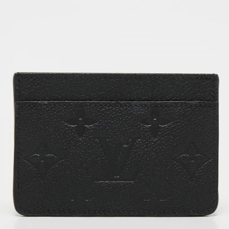Pre Owned Louis Vuitton Black Monogram Empreinte Leather Card Holder
