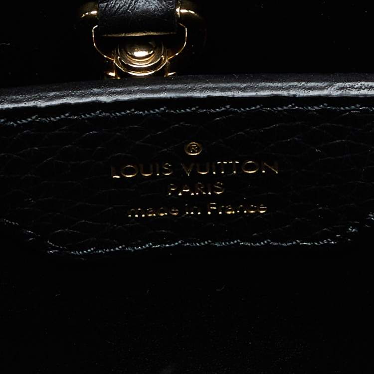 Pre Owned Louis Vuitton Black Taurillon Leather and Python Capucines BB Bag