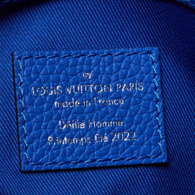 Pre Owned Louis Vuitton Virgil Abloh Pink/Blue Illusion Monogram Empreinte Leather Keepall 50 Bandouliere Bag