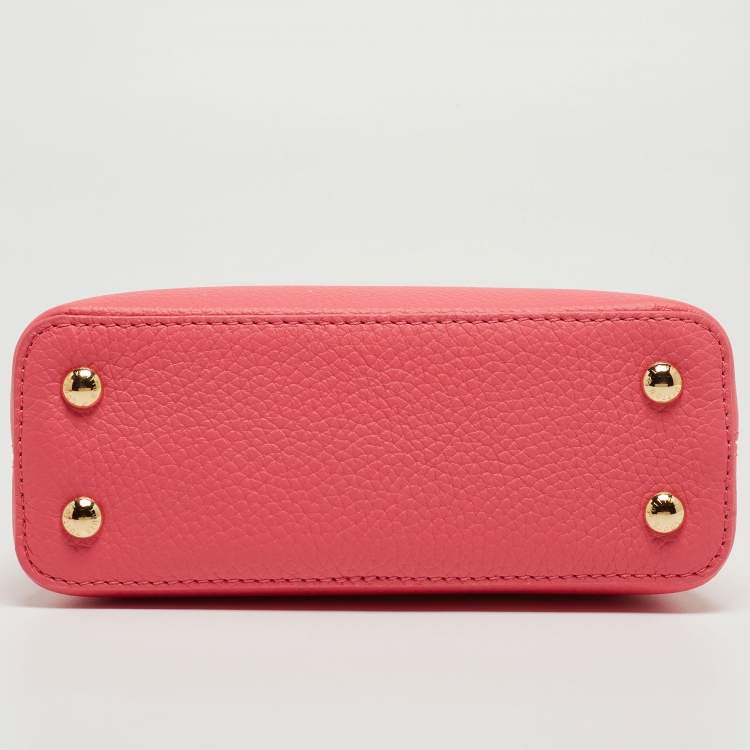Pre Owned Louis Vuitton Dragonfruit /Ballet Pink Leather Mini By the Pool Capucines Bag