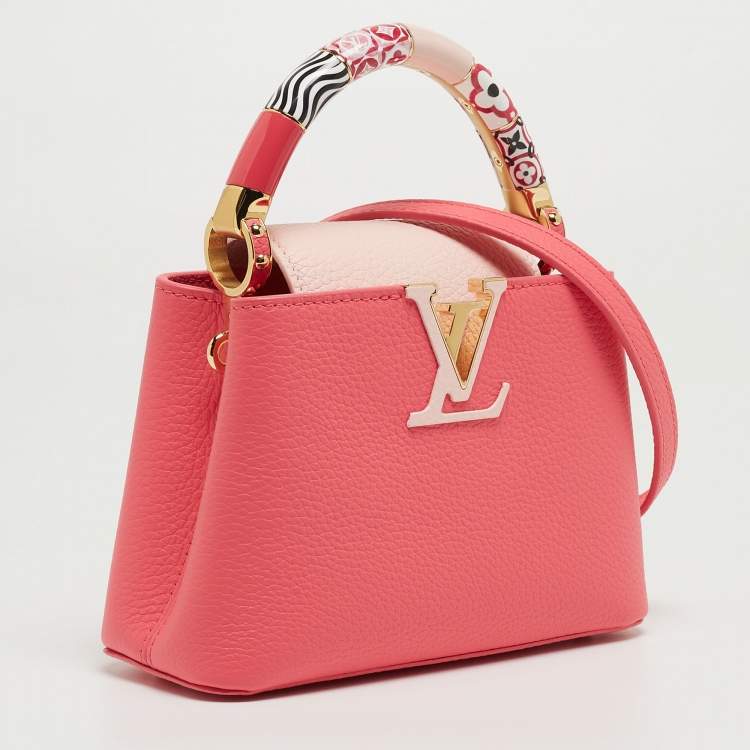 Pre Owned Louis Vuitton Dragonfruit /Ballet Pink Leather Mini By the Pool Capucines Bag