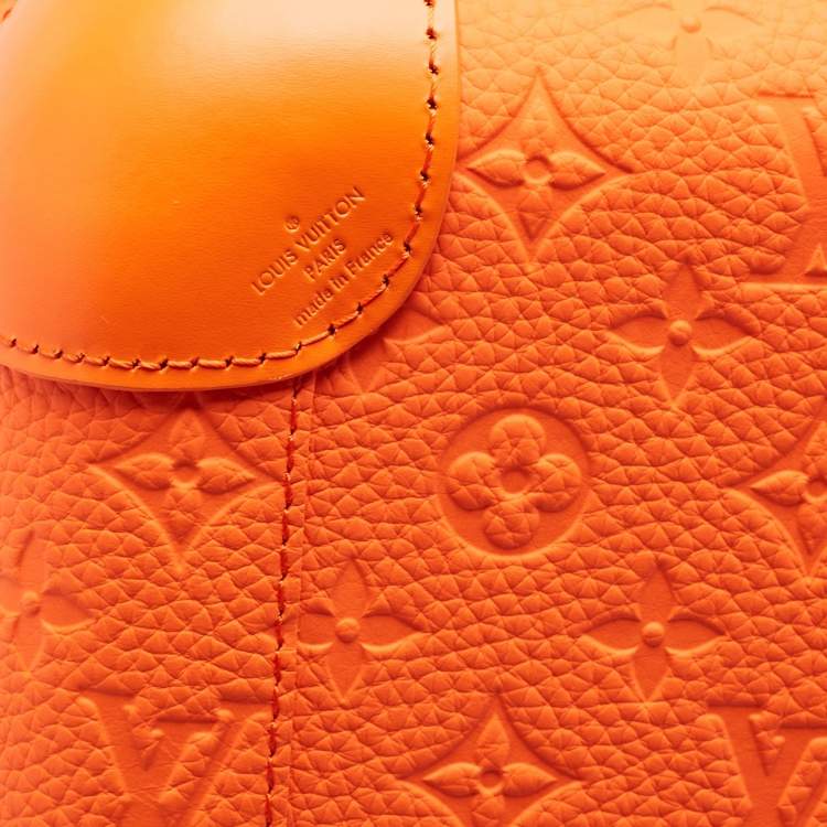 Pre Owned Louis Vuitton Orange Empreinte Leather Horizon 55 Suitcase