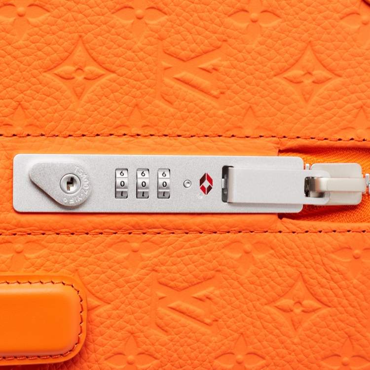 Pre Owned Louis Vuitton Orange Empreinte Leather Horizon 55 Suitcase
