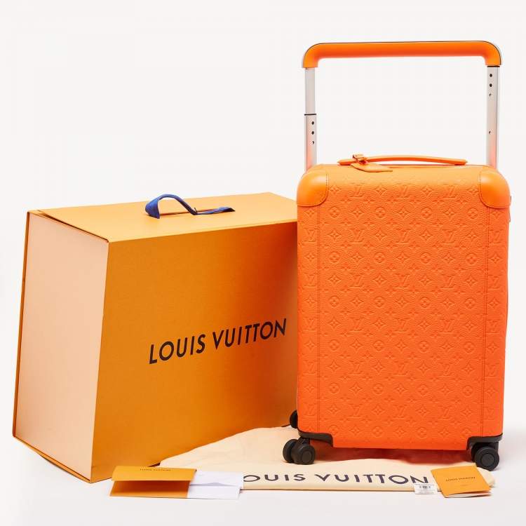 Pre Owned Louis Vuitton Orange Empreinte Leather Horizon 55 Suitcase