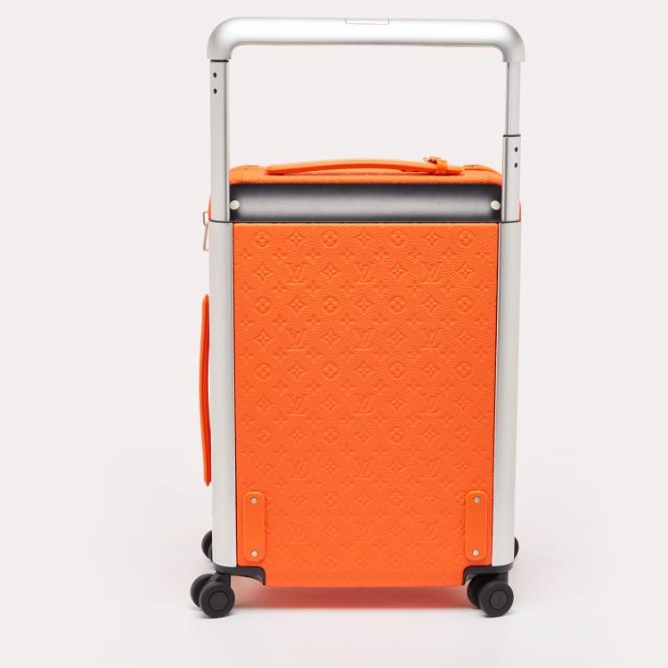 Pre Owned Louis Vuitton Orange Empreinte Leather Horizon 55 Suitcase