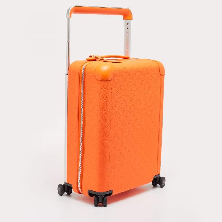 Pre Owned Louis Vuitton Orange Empreinte Leather Horizon 55 Suitcase