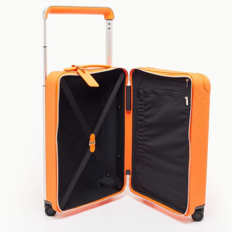 Pre Owned Louis Vuitton Orange Empreinte Leather Horizon 55 Suitcase