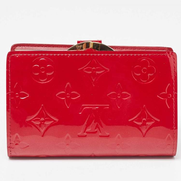 Pre Owned Louis Vuitton Pomme D’amour Monogram Vernis Portefeuille Viennois Wallet